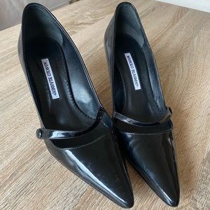 Manolo Blahnik Black Heels - Mladari Patent Leather Size 8/9
